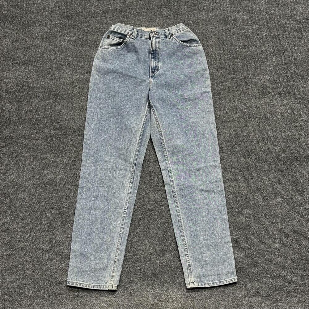 St Johns Bay Jeans Womens 10 Blue Relaxed Fit High Rise Tapered Leg Denim Mom